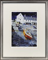 Lot 100 - ULLAPOOL, A LIMITED EDITION LITHOGRAPHIC PRINT BY HAMISH MACDONALD