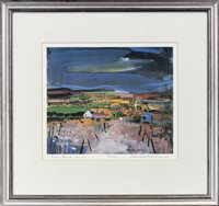 Lot 664 - FARM ROAD, A LIMITED EDITION LITHOGRAPHIC PRINT BY HAMISH MACDONALD