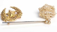 Lot 1774 - NINETEENTH CENTURY SEED PEARL BROOCH of...