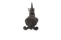 Lot 357 - A CHINESE BRONZE OPIUM PIPE