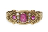 Lot 77 - A CREATED RUBY AND DIAMOND DRESS RING