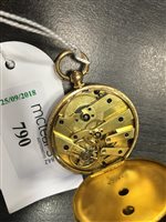 Lot 790 - LADY'S CONTINENTAL GOLD FOB WATCH