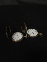 Lot 56 - A GOLD PLATED POCKET WATCH AND ONE OTHER