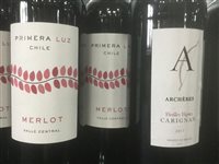 Lot 11 - A SELECTION OF MERLOT, CARMENAIRE 2015 AND OTHER RED WINE - TWELVE BOTTLES