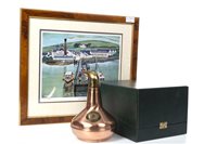 Lot 1247 - LAGAVULIN COPPER POT STILL DECANTER AND OTHER COLLECTIBLES