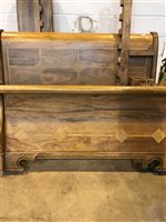 Lot 405 - A WALNUT SLEIGH BED