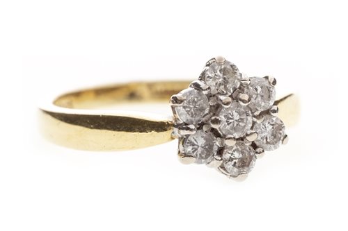 Lot 175 - A DIAMOND CLUSTER RING