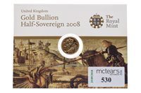 Lot 530 - A GOLD PROOF HALF SOVEREIGN, 2008