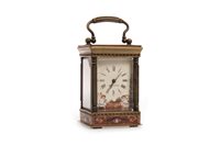 Lot 1467 - A 19TH CENTURY FRENCH CARRIAGE CLOCK