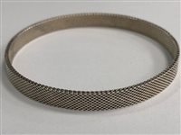 Lot 292 - A SILVER MESH BANGLE, STAMPED T&Co