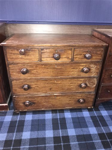 Lot 64 - A MAHOGANY CHEST OF DRAWERS