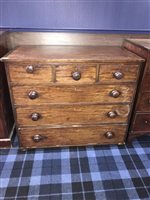 Lot 64 - A MAHOGANY CHEST OF DRAWERS