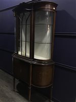 Lot 111 - AN INLAID BOW FRONTED DISPLAY CABINET