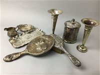 Lot 87 - A SILVER TRINKET TRAY ALONG WITH OTHER SILVER ITEMS