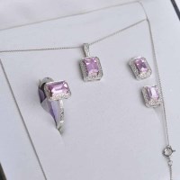 Lot 1860 - SET OF PINK SAPPHIRE AND DIAMOND JEWELLERY...