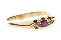 Lot 110 - A VICTORIAN CREATED RUBY AND DIAMOND RING