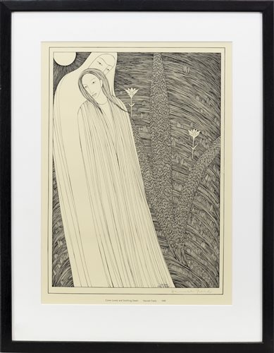 Lot 64 - CALM LOVELY AND SOOTHING DEATH, A LITHOGRAPH BY HANNAH FRANK