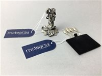Lot 23 - A SILVER CHERUB FIGURE AND A SET OF COCKTAIL STICKS