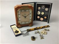 Lot 24 - AN ART DECO CLOCK ALONG WITH OTHER COLLECTABLES