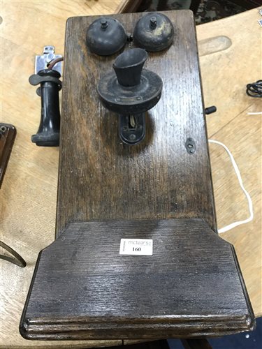 Lot 160 - AN EARLY WALL HANGING TELEPHONE