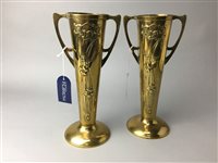 Lot 177 - A PAIR OF BELDRAY DOUBLE HANDLED VASES