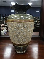 Lot 181 - A LARGE DOULTON STONEWARE BALUSTER VASE AND OTHER COLLECTABLES