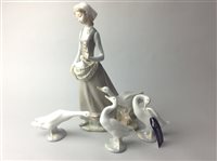 Lot 262 - A LLADRO FIGURE GROUP OF A GIRL WITH GEESE AND OTHER LLADRO GEESE