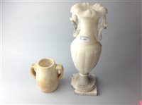 Lot 258 - A MARBLE EFFECT VASE AND ANOTHER VASE