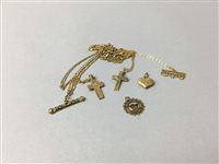 Lot 277 - GOLD CHAINS WITH PENDANTS