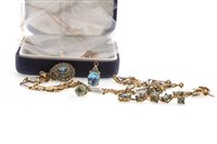 Lot 217 - A COLLECTION OF BLUE GEM SET JEWELLERY