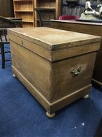 Lot 380 - A VICTORIAN PINE BLANKET CHEST
