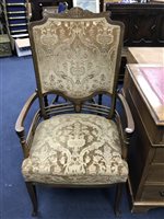 Lot 311 - AN INLAID ARMCHAIR AND ANOTHER