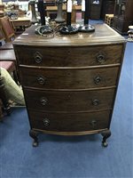 Lot 316 - A MAHOGANY BOW FRONTED CHEST