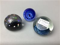 Lot 336 - A CAITHNESS 'BLUE FLORAL FOUNTAIN' PAPERWEIGHT AND OTHER PAPERWEIGHTS