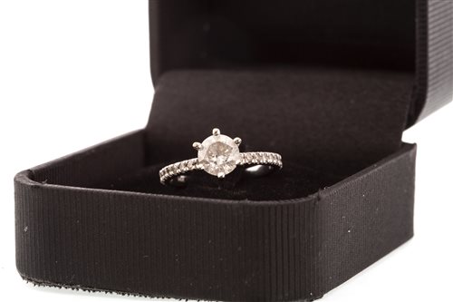 Lot 164 - A CERTIFICATED DIAMOND SOLITAIRE RING