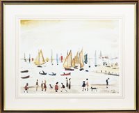 Lot 524 - YACHTS, COLOUR PRINT AFTER LAURENCE STEPHEN LOWRY