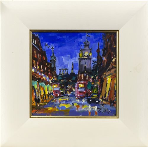 Lot 97 - PRINCES ST, NIGHT, BY RON EARDLEY