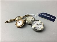 Lot 366 - A VICTORIAN NINE CARAT GOLD FOB WATCH ALONG WITH OTHER WATCHES