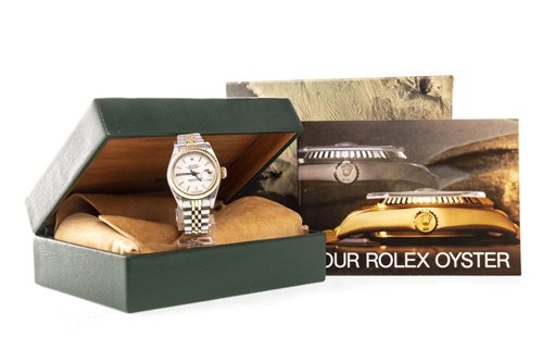 Lot 800 - A LADY'S ROLEX OYSTER PERPETUAL DATEJUST WATCH
