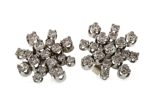 Lot 211 - A PAIR OF 1960S DIAMOND EARRINGS