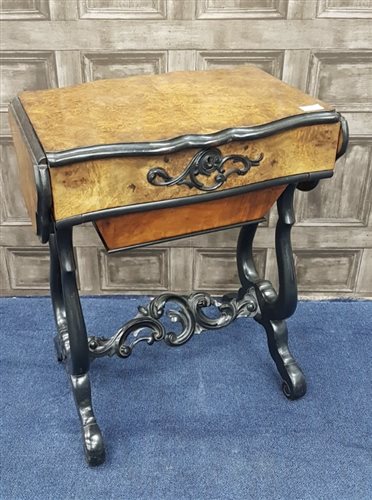 Lot 940 - AN ATTRACTIVE 19TH CENTURY NEEDLEWORK TABLE