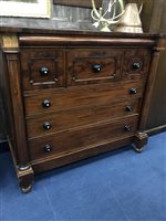 Lot 373 - A VICTORIAN MAHOGANY CHEST OF DRAWERS