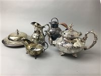 Lot 374 - A GROUP OF SILVER PLATED ITEMS ALONG WITH OTHER TABLE WARE