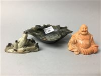 Lot 394 - THREE PIECES OF CARVED HARDSTONE