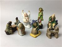 Lot 395 - A GROUP OF CHINESE POTTERY FIGURES