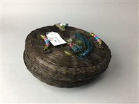 Lot 398 - A CHINESE WICKER WORK BASKET