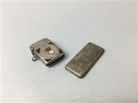 Lot 407 - A SILVER VESTA CASE ALONG WITH TWO SILVER INGOT