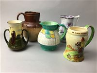 Lot 414 - A DOULTON LAMBETH JUG ALONG WITH OTHER JUGS