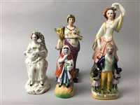Lot 426 - A STAFFORDSHIRE FIGURE OF PRINCE ALBERT ALONG WITH OTHER FIGURES