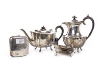 Lot 803 - A SILVER TEAPOT WITH OTHER ITEMS